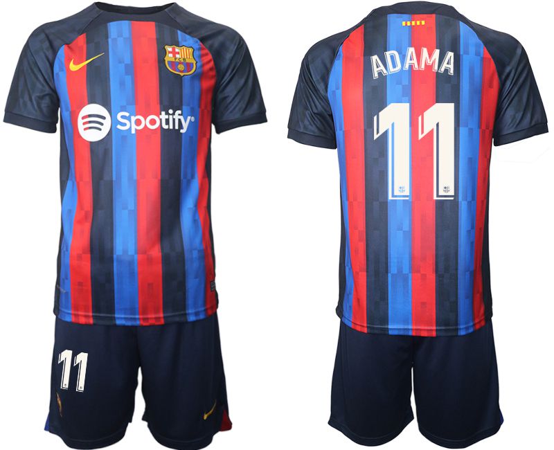 Men 2022-2023 Club Barcelona home blue 11 Soccer Jersey